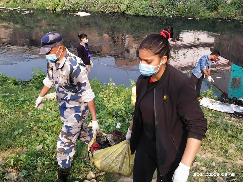 Community volunteers during a clean-up event